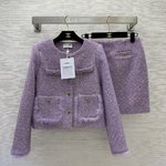 1:1 Replica Wholesale
 Chanel Clothing Coats & Jackets Shirts & Blouses Two Piece Outfits & Matching Sets Purple G23120924
