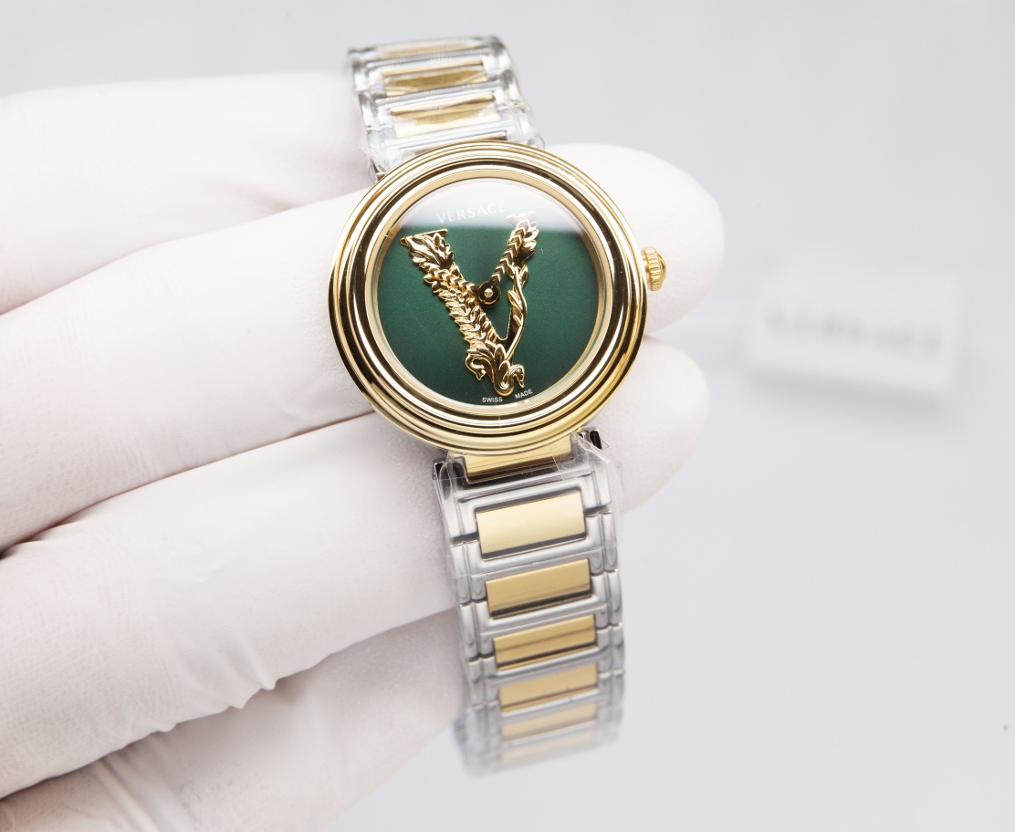 Versace Watch Blue Green Women Virtus Quartz Movement