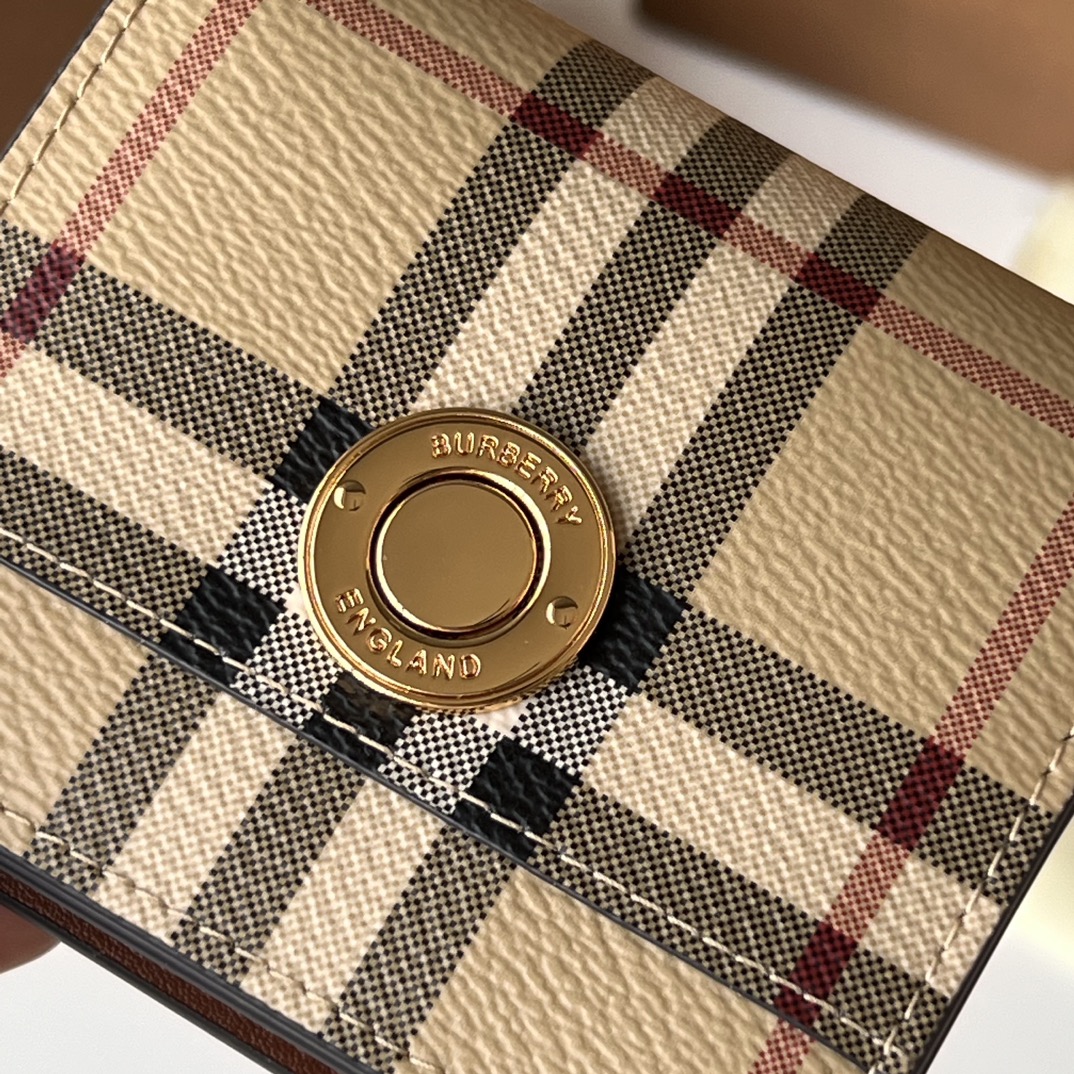 Burberry Vintage Check Wallet,Foldable Canvas Card Holder, Compact and Stylish 3 i1701150102 2464 2
