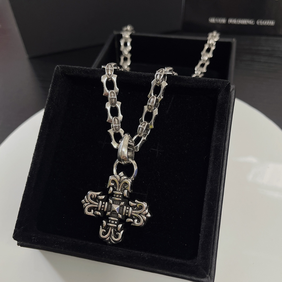 NO:110763,Gifts Croxin counter hits Manufacturer direct sales price Original one-to-one reproduction Men and women Croxin necklace, jewelry boutique, chrome hearts, necklace19860909礼物 克罗心专柜爆款 厂家直销价 原版一比一复刻 男女款 克罗心项链,饰品精品,chrome hearts,necklace,Jewelry