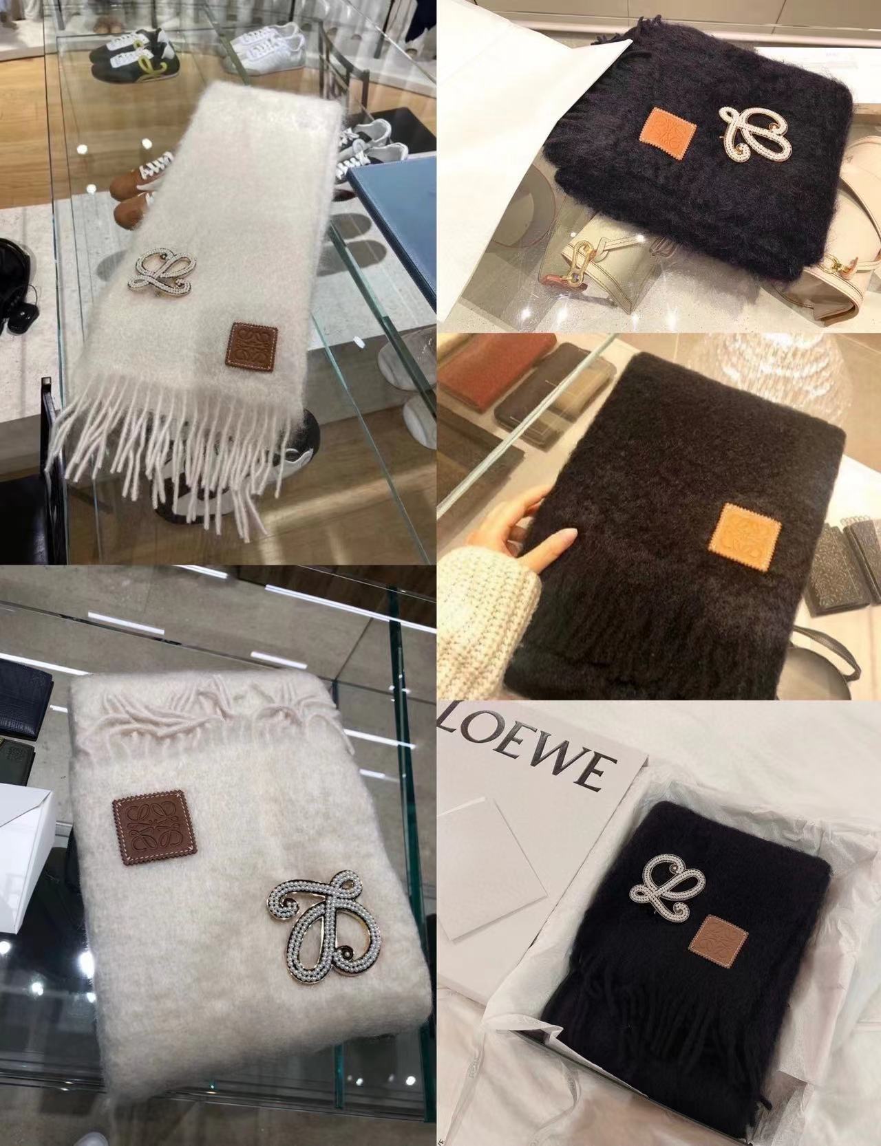 LOEWE超美新款马海毛胸针款围巾