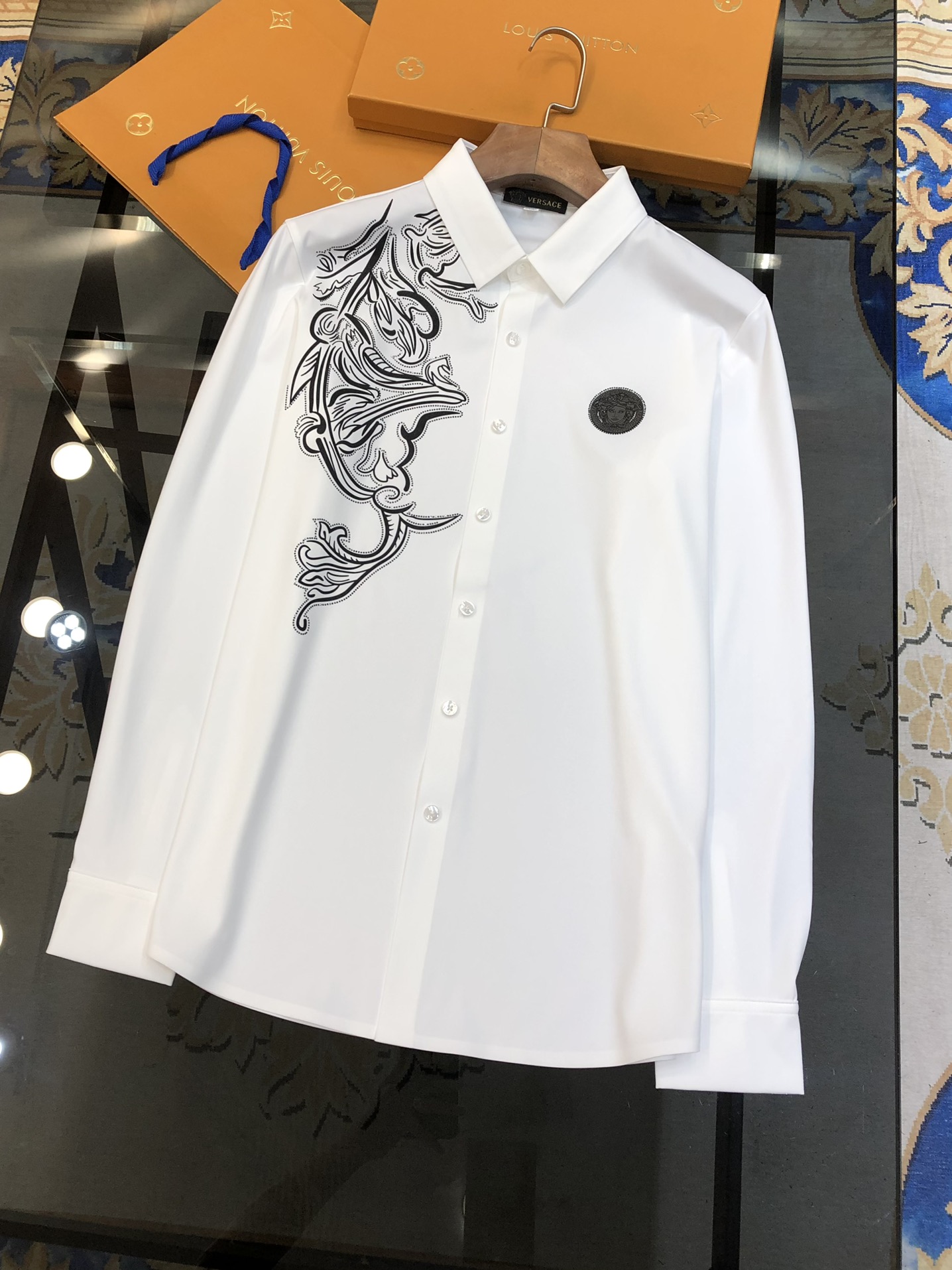 Versace Replicas Clothing Shirts & Blouses Men Cotton Fashion Long Sleeve