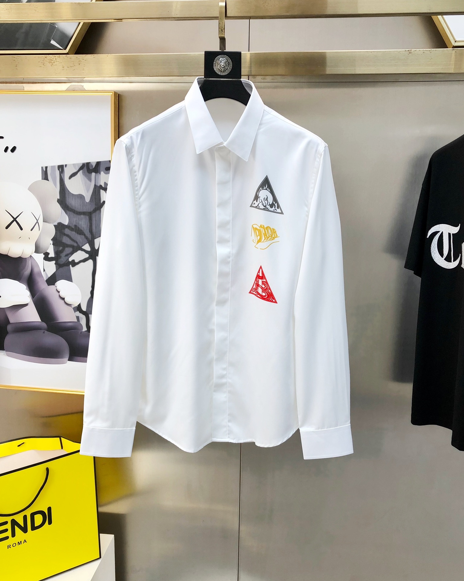 Dior Clothing Shirts & Blouses Black White Men Cotton Poplin Fabric Fall Collection Fashion Long Sleeve