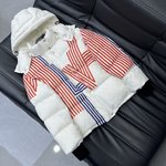 Louis Vuitton Clothing Down Jacket Blue Red White Printing Nylon Hooded Top