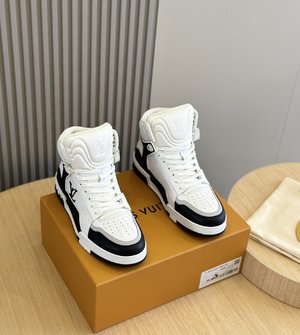 Louis Vuitton Shoes Sneakers Men Cowhide Rubber TPU High Tops