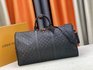 Louis Vuitton LV Keepall Travel Bags Black Grid Cowhide M22532