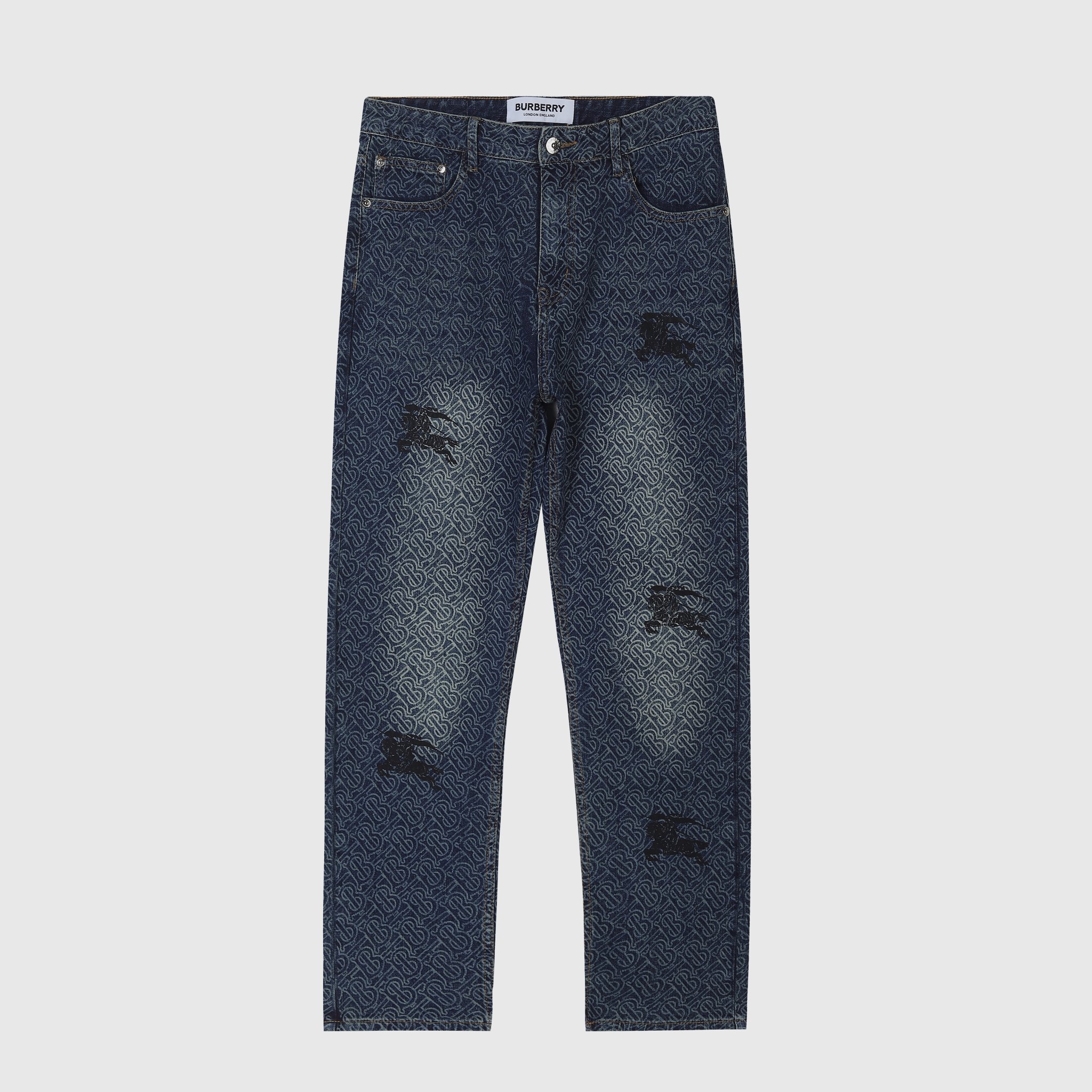 BBR Burberry* Colección Otoño/Invierno 2024 Pantalones vaqueros largos nuevos, todo el pantalón con estampado láser TB,…