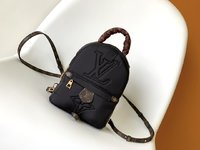 Louis Vuitton LV Palm Springs Bags Backpack Online China
 Black Blue Dark Silver Embroidery Canvas Winter Collection Mini M21060