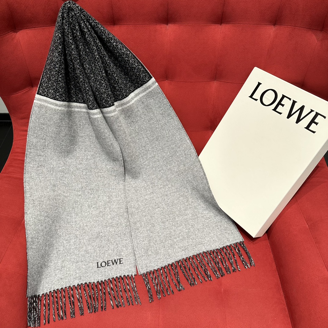 2024 perfekter Replikdesigner
 Loewe Schal Stickerei Unisex Kaschmir Wolle