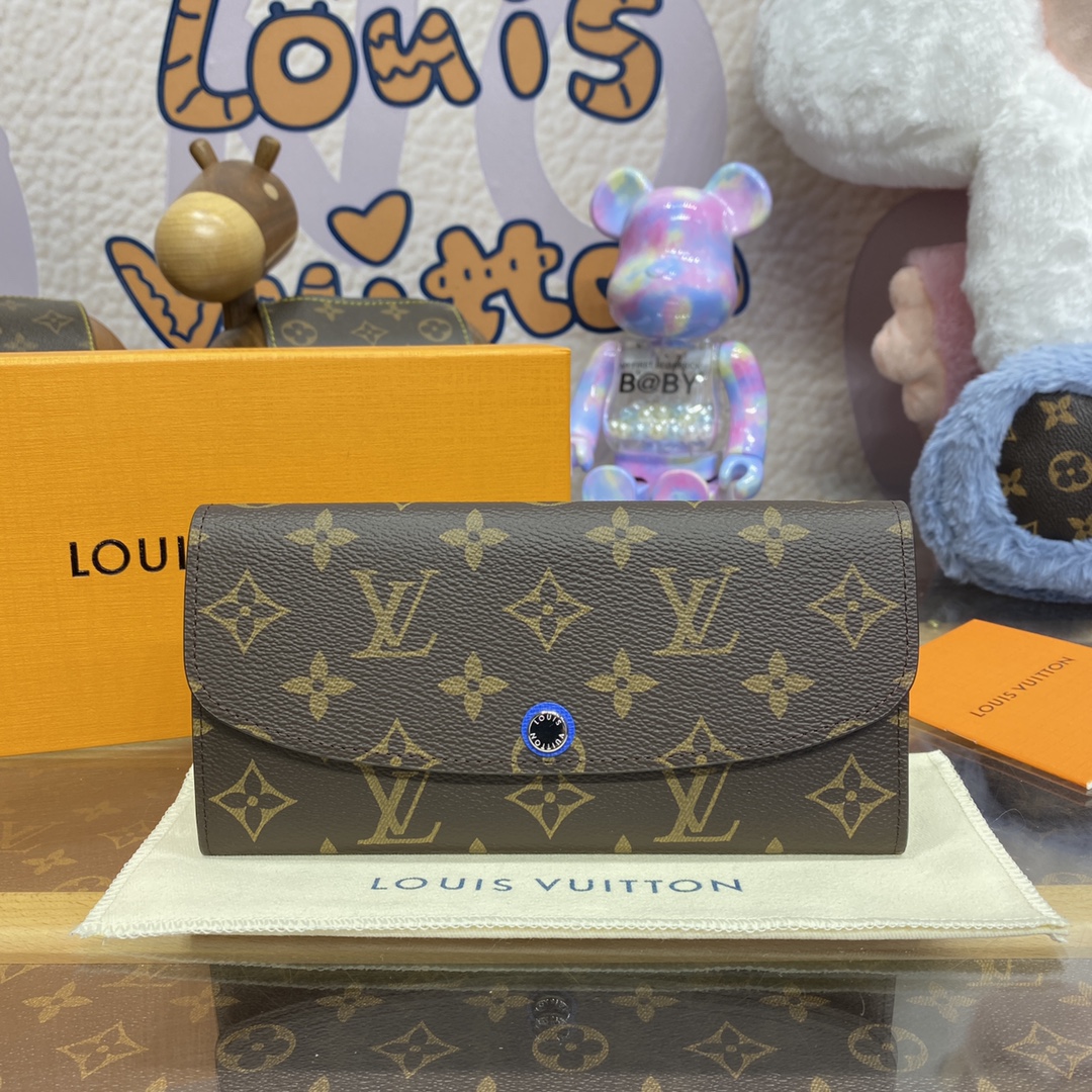 Louis Vuitton Carteira Azul Roxo Vermelho Prata Amarelo Monogram Canvas M82919