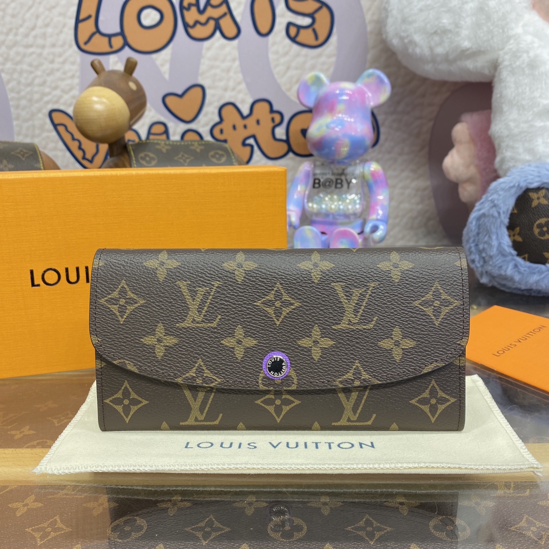 Louis Vuitton Carteira Azul Roxo Vermelho Prata Amarelo Monogram Canvas M82919