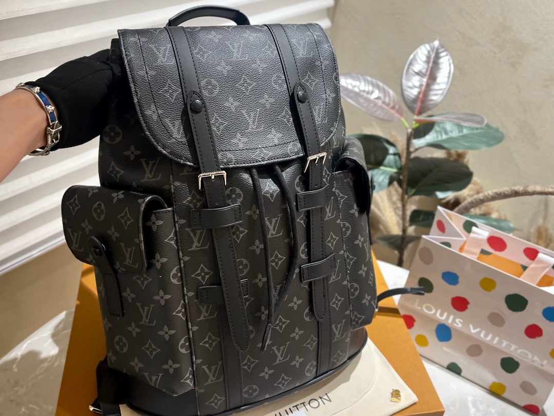 Gucci Bags Backpack Black Grey Cowhide PVC Fashion