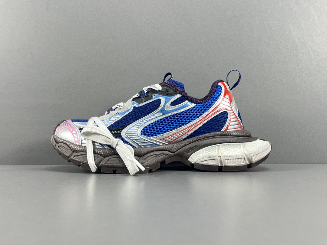 [Versión de comercio exterior: Balenciaga] Zapatos conceptuales para exteriores desgastados con cordones de malla Balen…