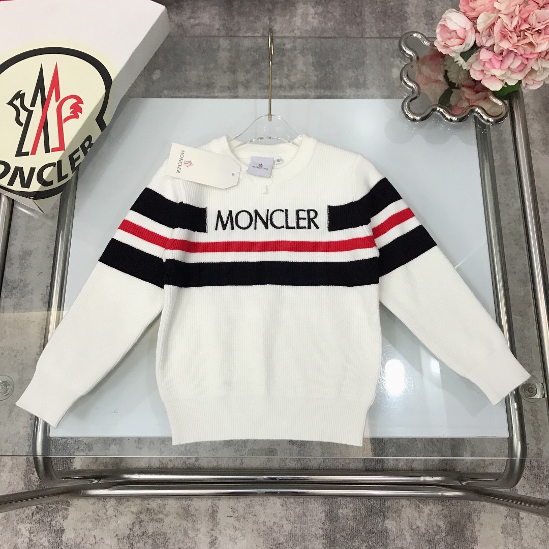 “MONCLE* MC Knit Baby Design with LOGO Embroidery, High-Quality Fabric, Various Sizes”