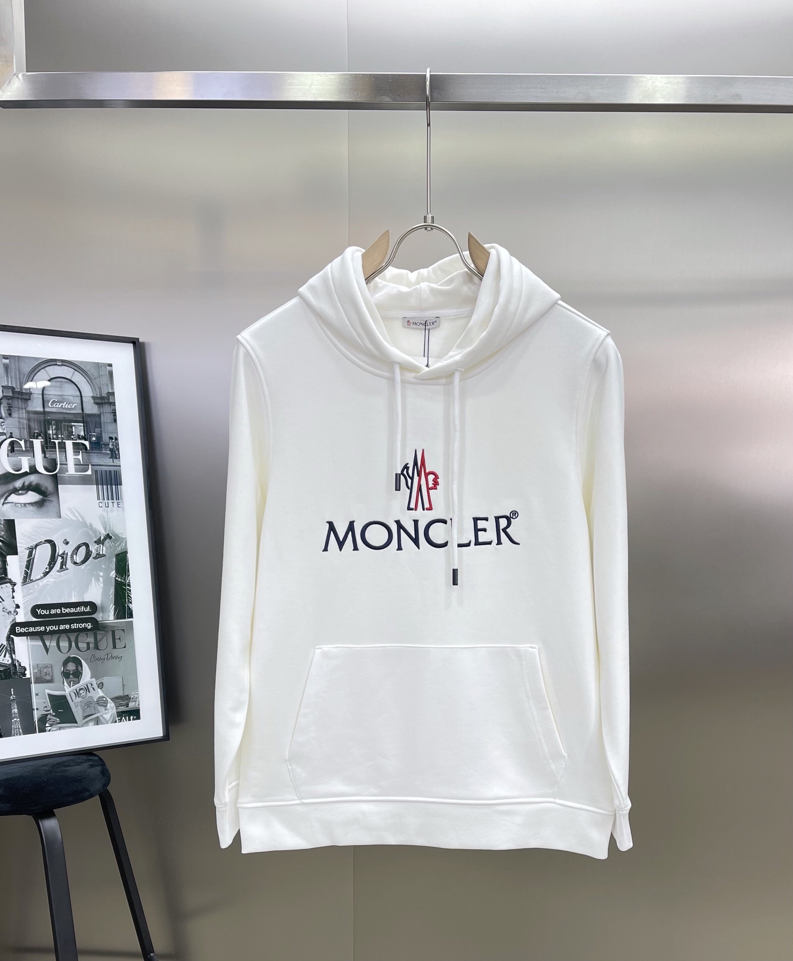 Moncler Clothing Hoodies High-End Designer Black White Men Cotton Fall/Winter Collection Hooded Top