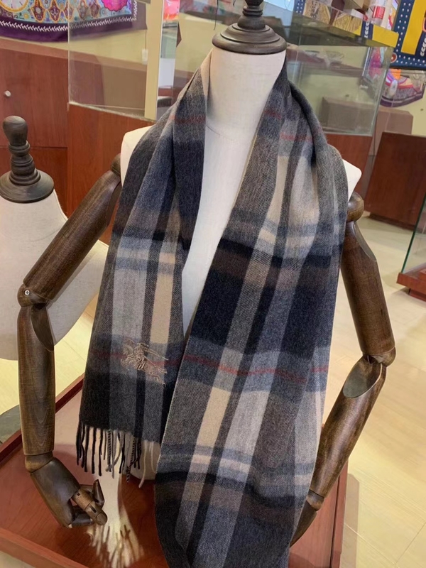 Burberry Luxury Scarf Sellers Online Green Grey Unisex Men Epi Cashmere Casual