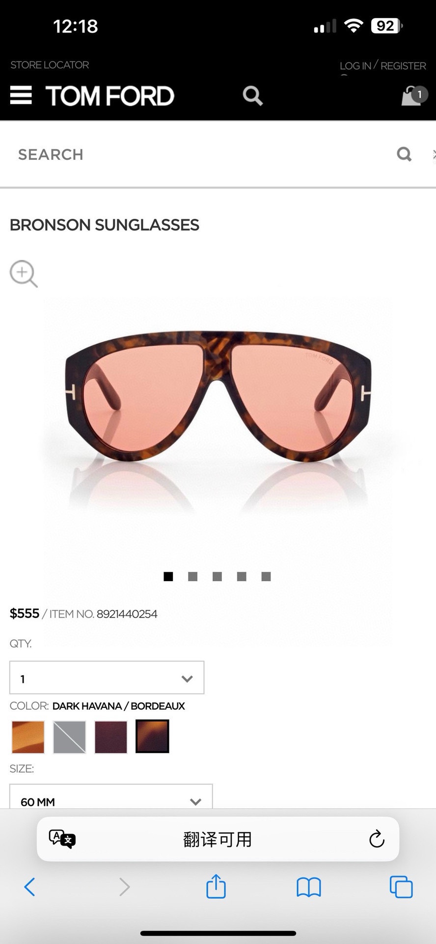 TOM FORD Sunglasses Acetate Aviator