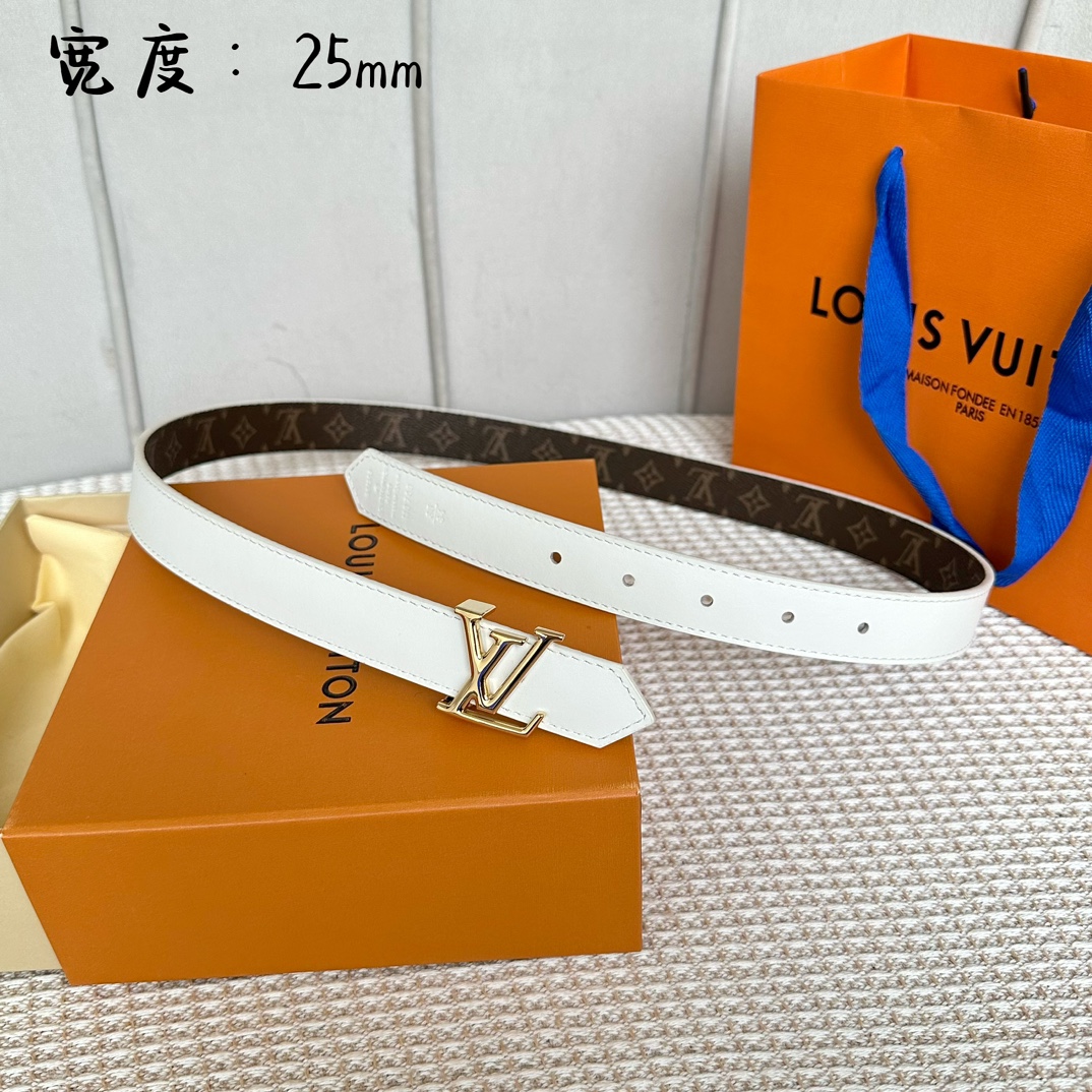 Louis Vuitton Belts Coffee Color Women Calfskin Cowhide