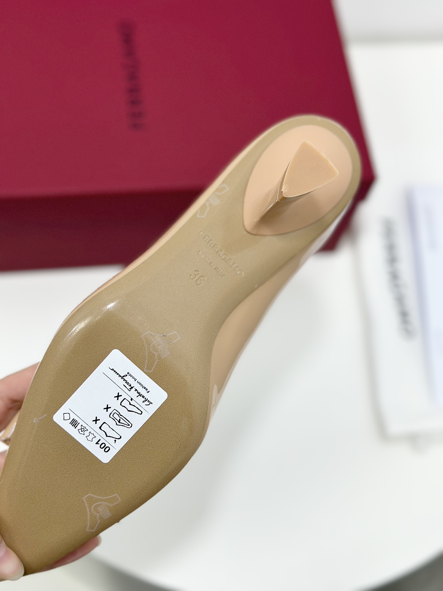 Salvatore Ferragamo Vara Bow Leather Pumps - Nude Color, Comfortable Block Heel 10 i1701580932 4756 8