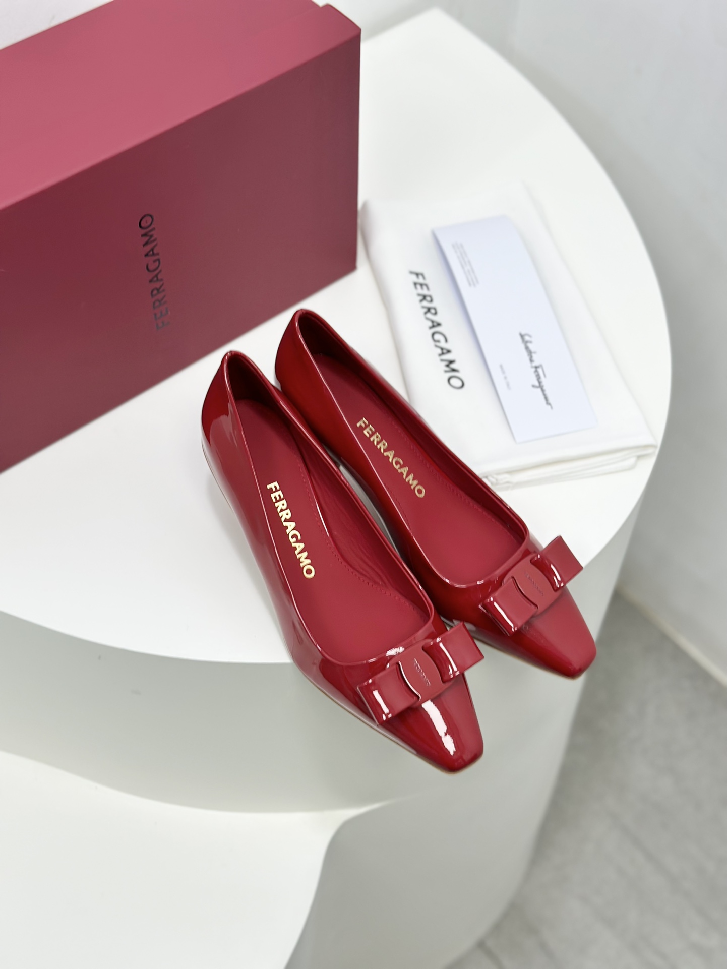 Salvatore Ferragamo Vara Red Patent Leather Bow Pump, Square Toe, Comfortable 4 i1701581968 2580 7