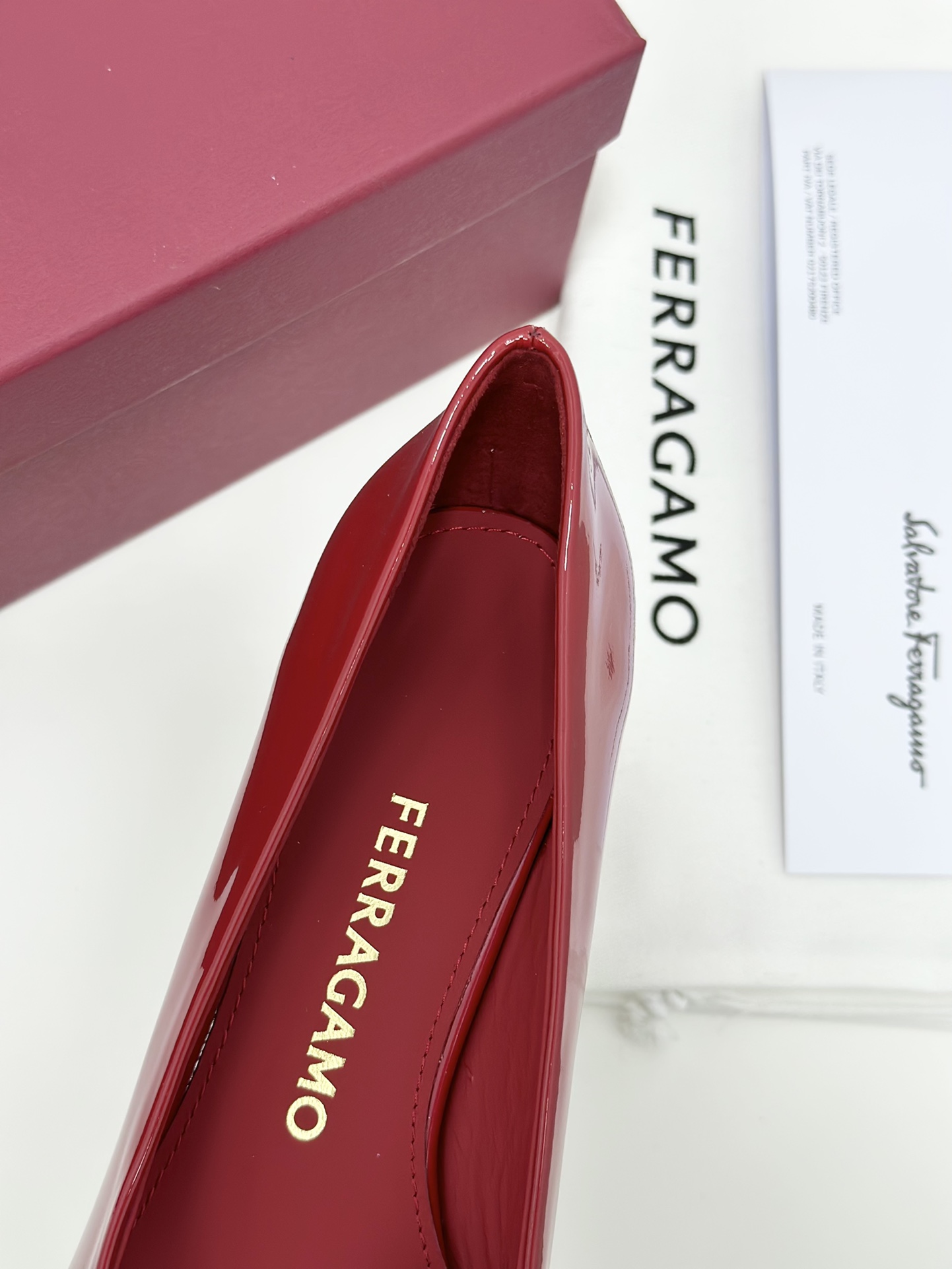 Salvatore Ferragamo Vara Red Patent Leather Bow Pump, Square Toe, Comfortable 8 i1701581968 7366 4