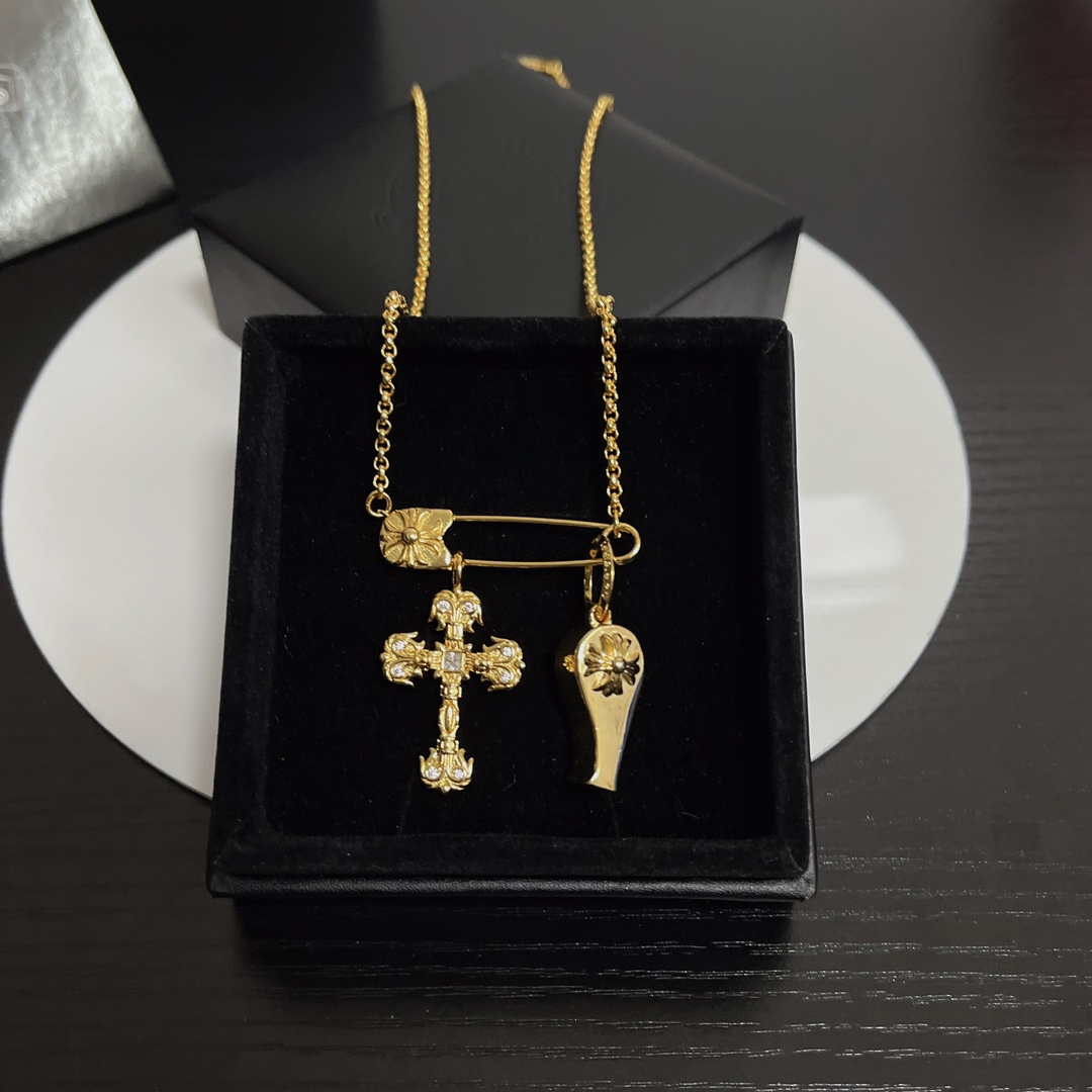 NO:105289,Too handsome and exciting the latest model Croxin, no explosion, factory direct sales, original one-to-one reproduction, Croxin necklace, size 50, jewelry boutique, chrome hearts, necklace19860909太帅爆了最新款克罗心 不爆不发 厂家直销 原版一比一复刻 克罗心项链 尺寸50,饰品精品,chrome hearts,necklace,Jewelry