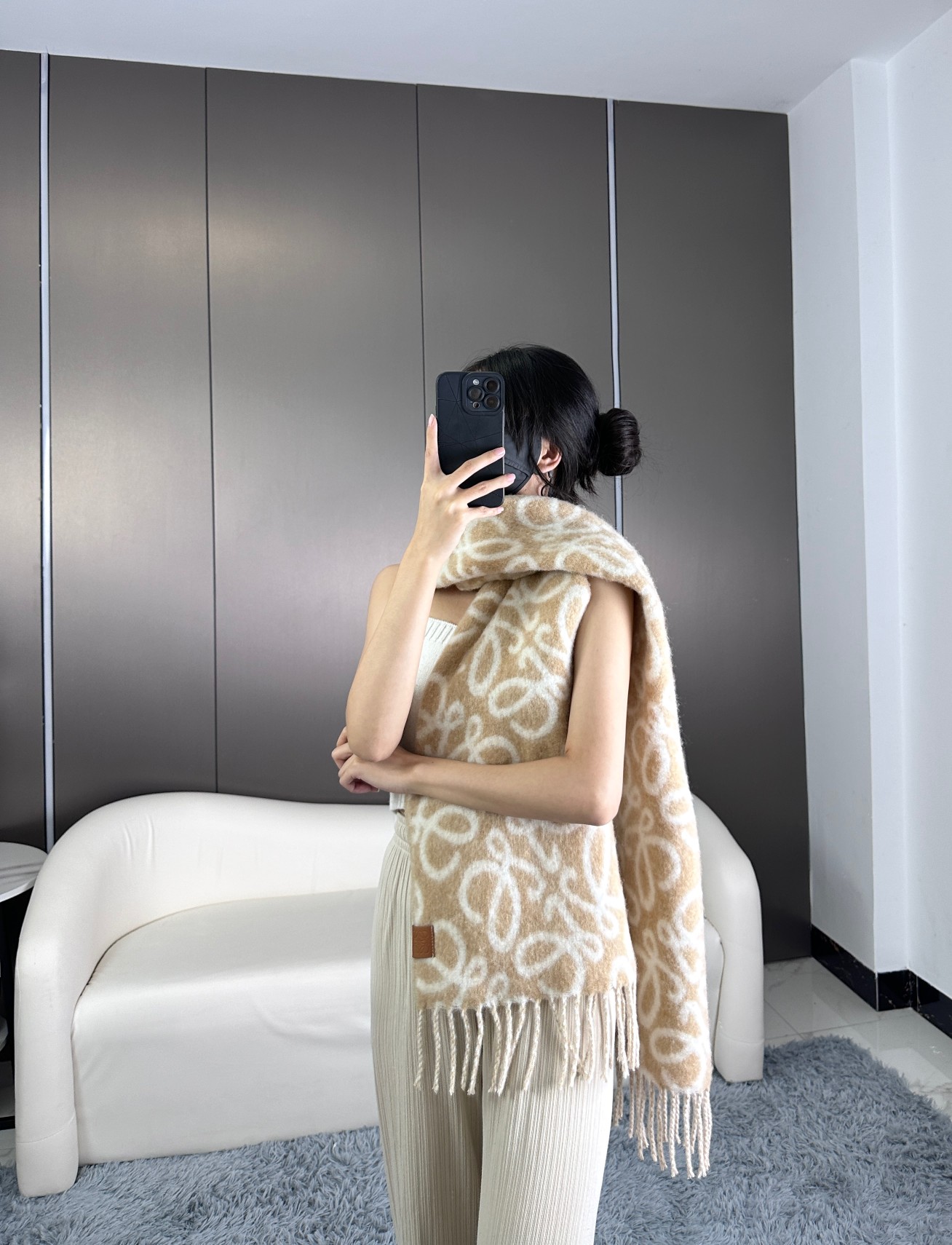 LOEWE 新品羊毛马海毛围巾