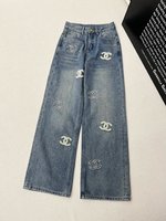 Chanel Clothing Jeans Blue Pink White Denim