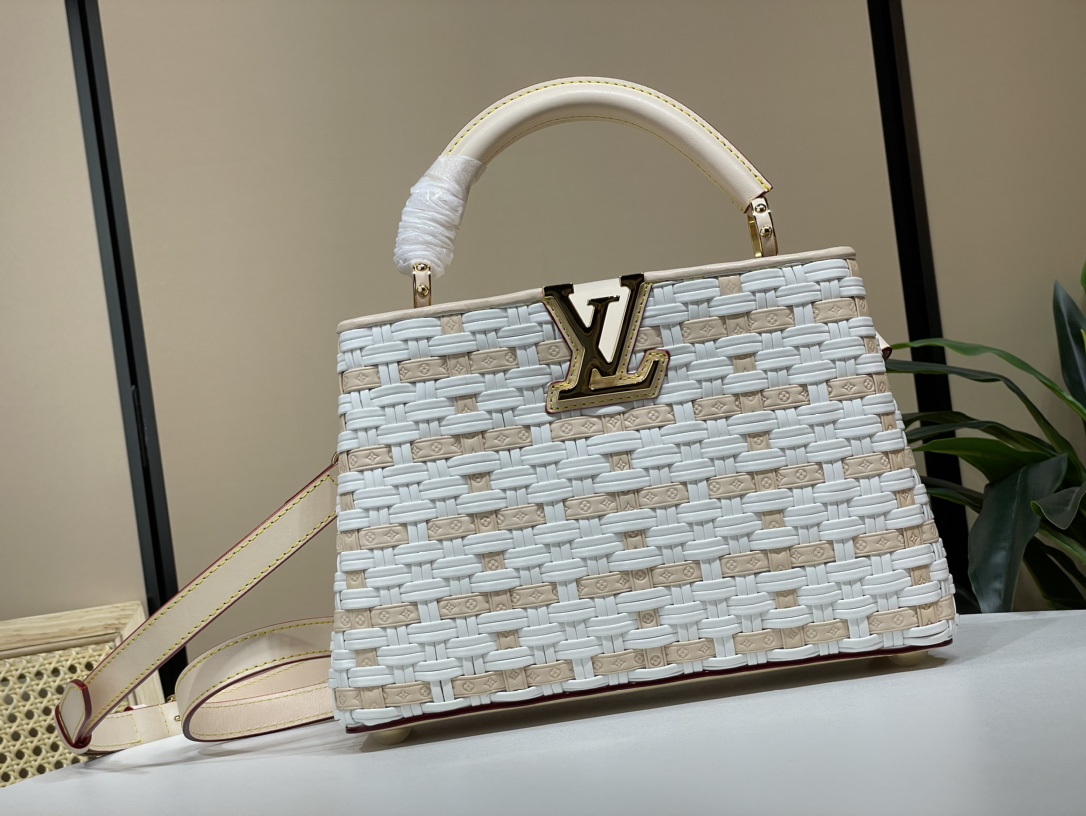 Louis Vuitton 24 rare pairs of LV Capucines bb number M23083 M48865 hand-woven embossed calfskin