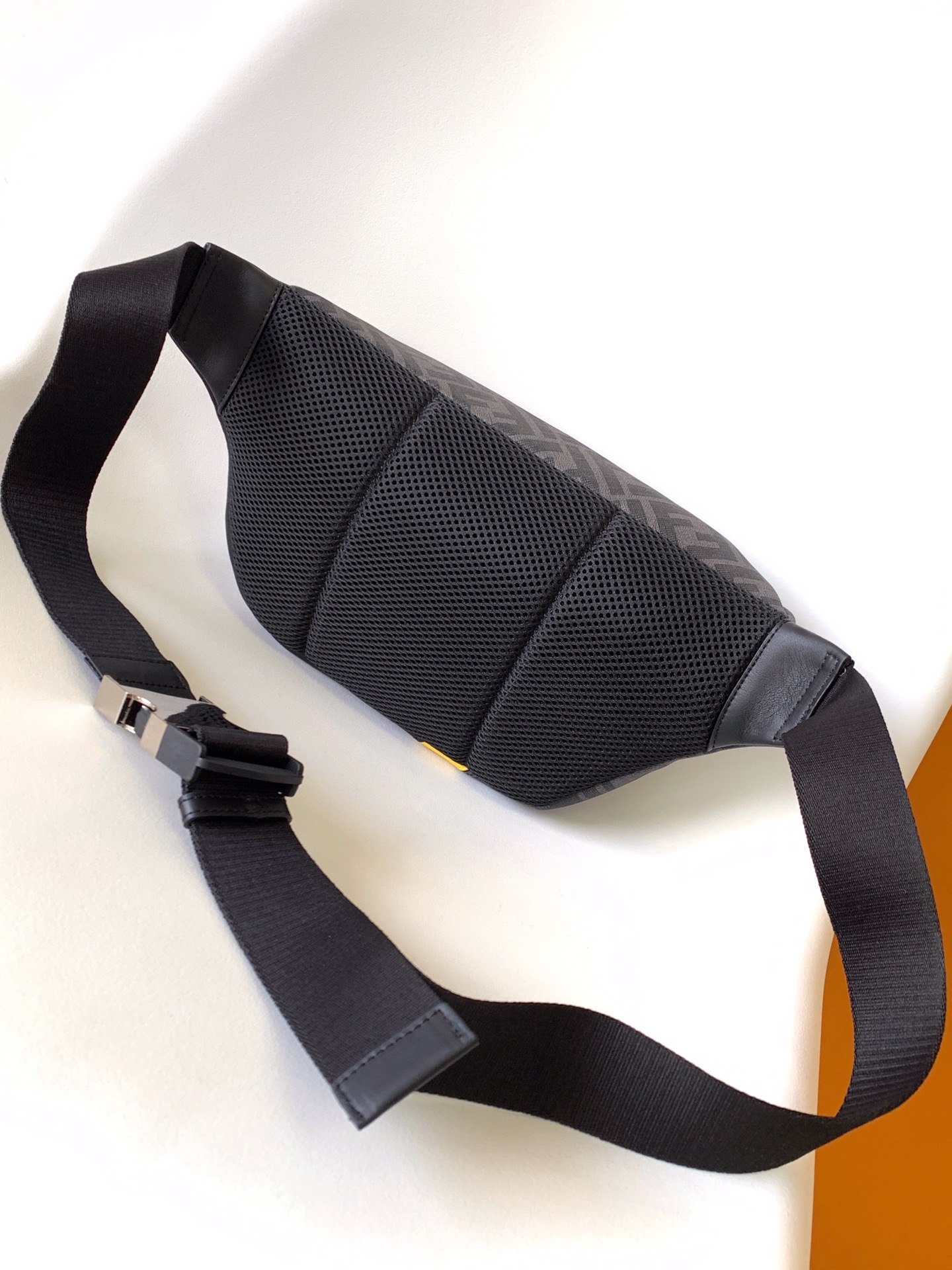 Fendi Black FF with Yellow 36x9x36cm crossbody