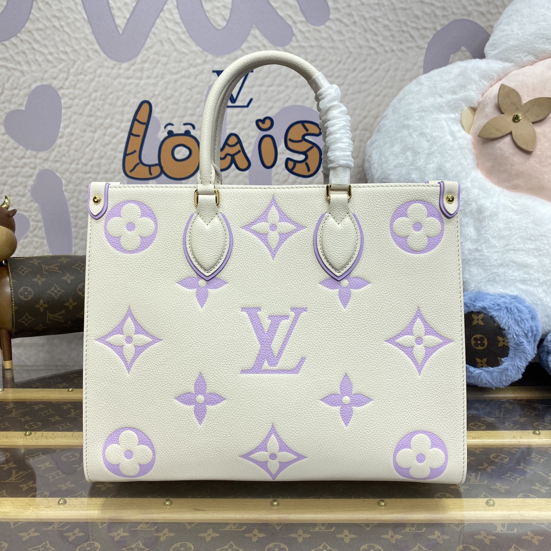 Louis Vuitton LV Onthego Tote Bags High Quality Customize
 Black Brown Grey Pink Purple White Yellow Empreinte​ Spring Collection M45595