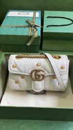 Gucci Marmont Crossbody & Shoulder Bags White Chains