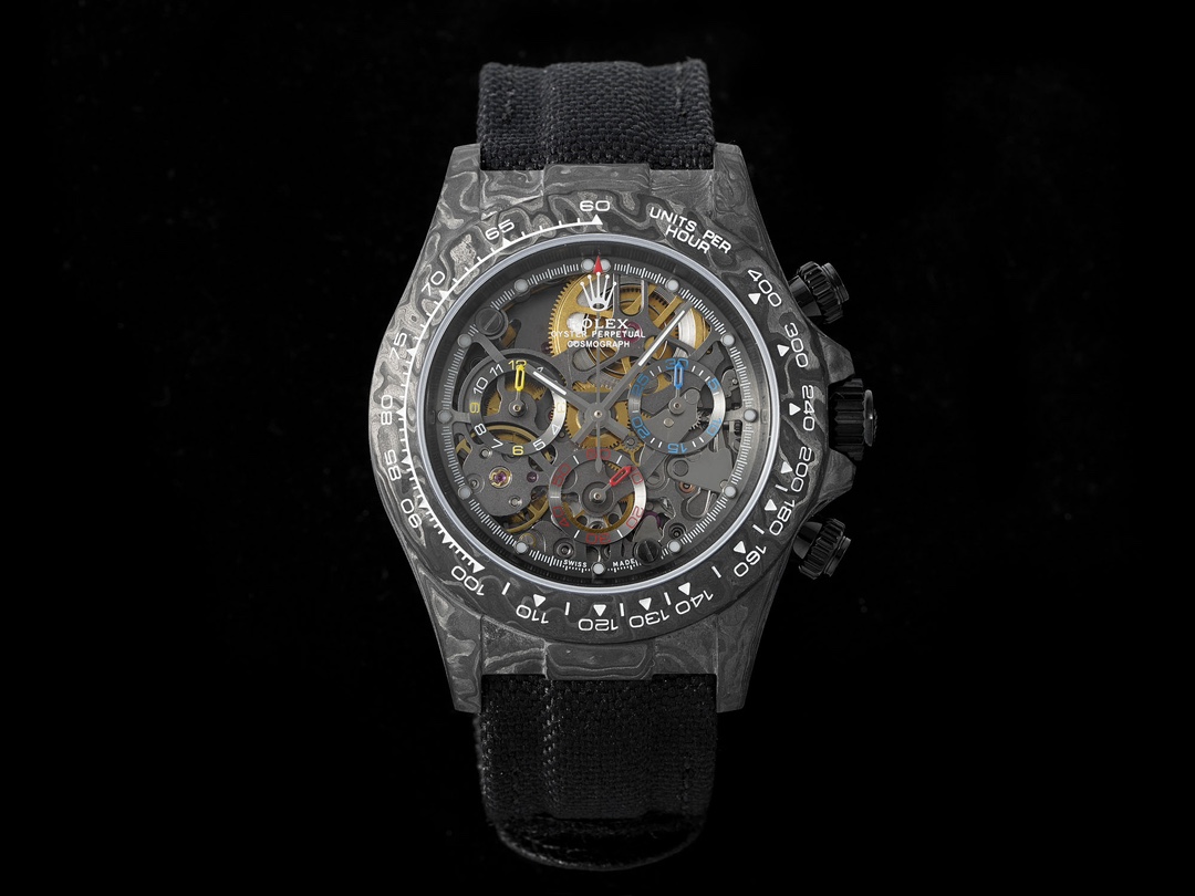 Rolex Daytona Montre Noir Gris Travail ouvert