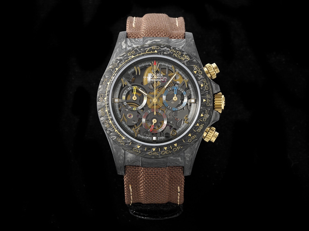 Rolex Daytona Montre Noir Gris Travail ouvert