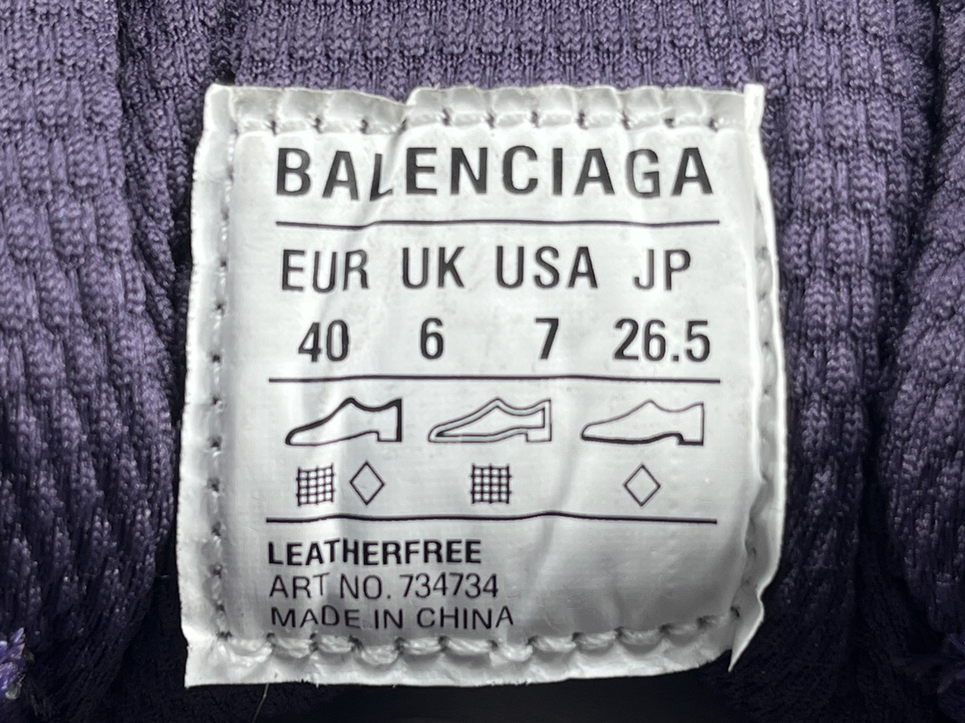 供货稳定欢迎主推！X版巴黎世家紫色Balenciaga巴黎世家3XL网布系带做旧低帮户外概念鞋货号734