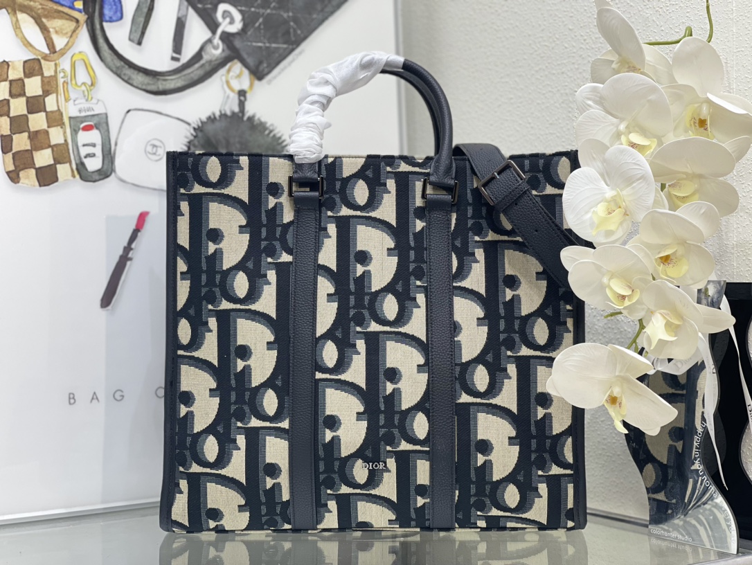 Dior Bags Handbags Beige Black Printing Spring Collection Oblique