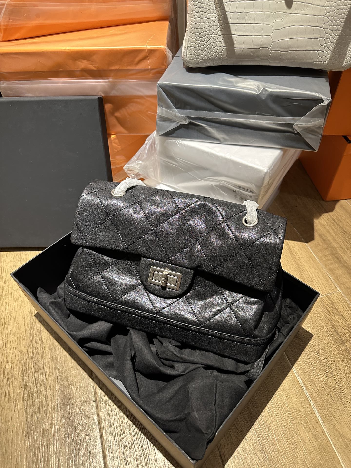 Chanel Tote Bags Black Fall/Winter Collection Chains