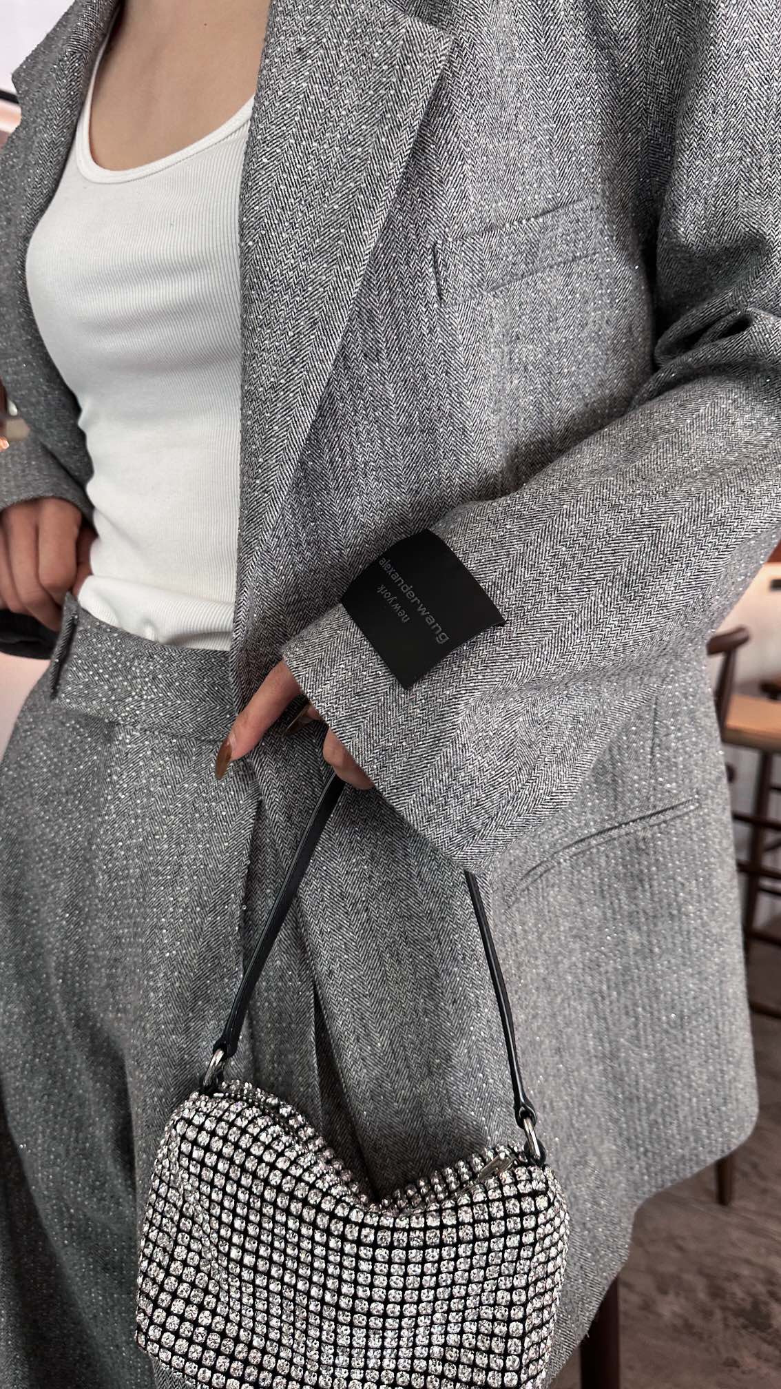 P——外套790Alexander wang｜75羊毛🦙面料，毛感十足不扎身，整身重工水晶烫钻工艺，爆闪