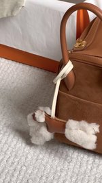 Hermes Lindy Crossbody & Shoulder Bags Brown Coffee Color Gold Hardware Chamois Fall/Winter Collection