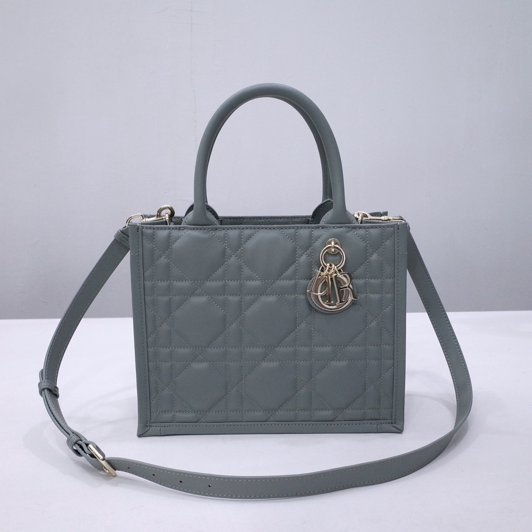 Dior Handbags Tote Bags Grey Cowhide Fall/Winter Collection