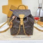 Louis Vuitton LV Montsouris Bags Backpack Yellow Monogram Canvas Cowhide M45501