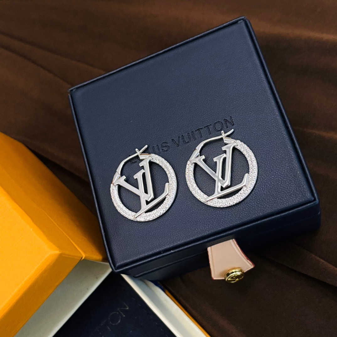Louis Vuitton Jewelry Earring Gold Platinum White Yellow 925 Silver Brass