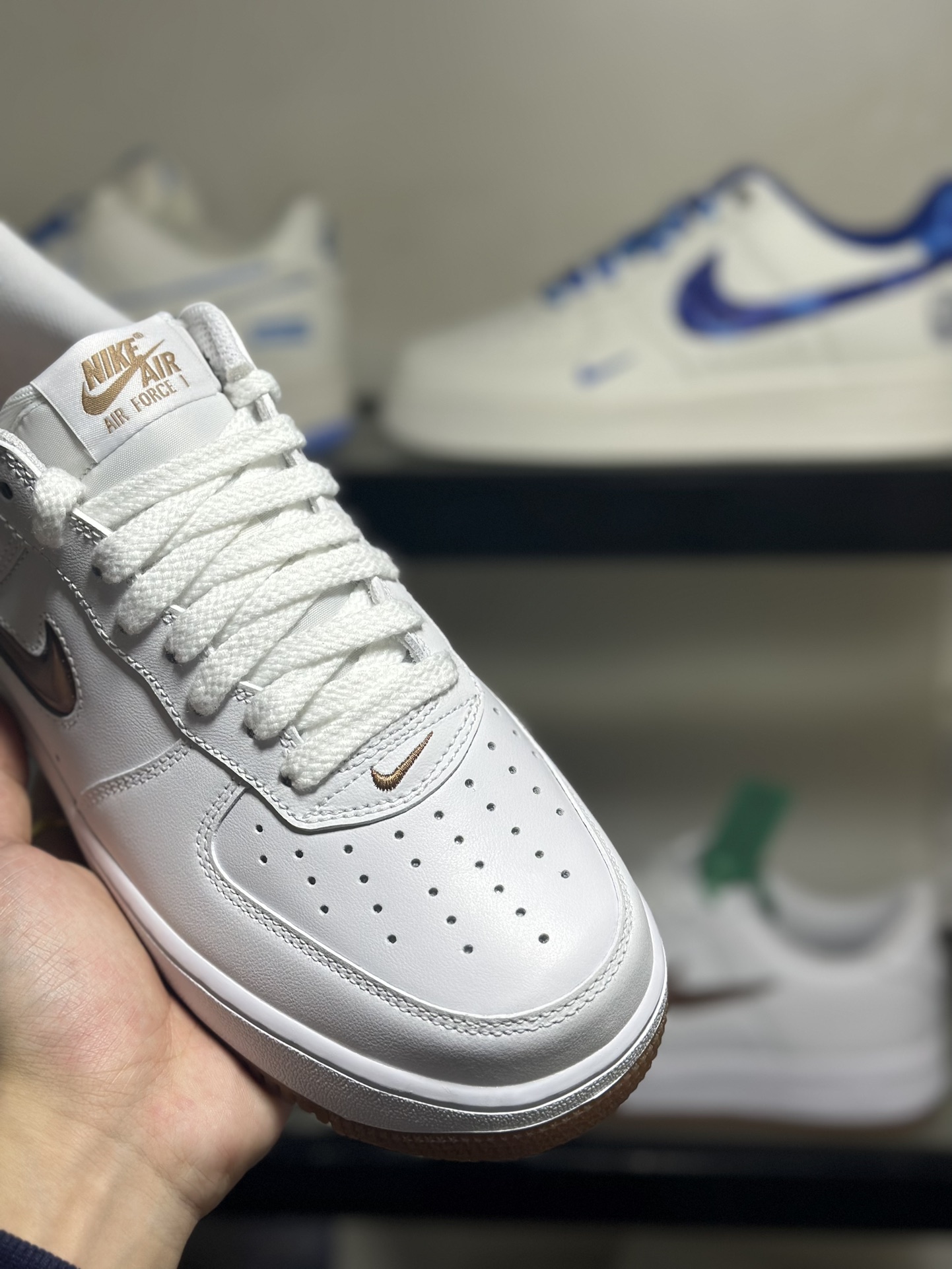 纯原级别NikeAirForce1Low卡其棕果冻勾空军一号低帮运动休闲板鞋原厂冲刀皮料切割干净无任何毛