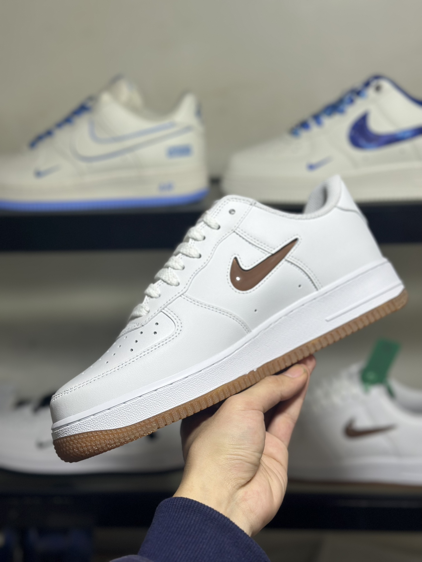 纯原级别NikeAirForce1Low卡其棕果冻勾空军一号低帮运动休闲板鞋原厂冲刀皮料切割干净无任何毛