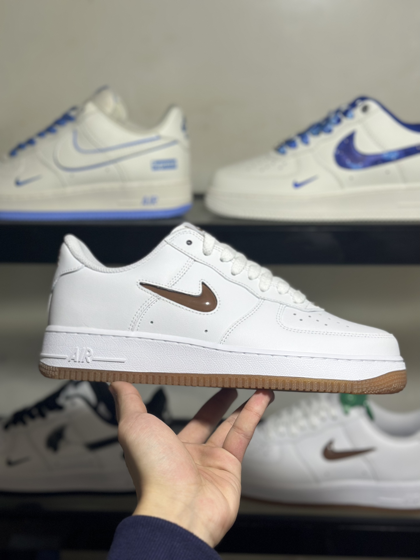 纯原级别NikeAirForce1Low卡其棕果冻勾空军一号低帮运动休闲板鞋原厂冲刀皮料切割干净无任何毛