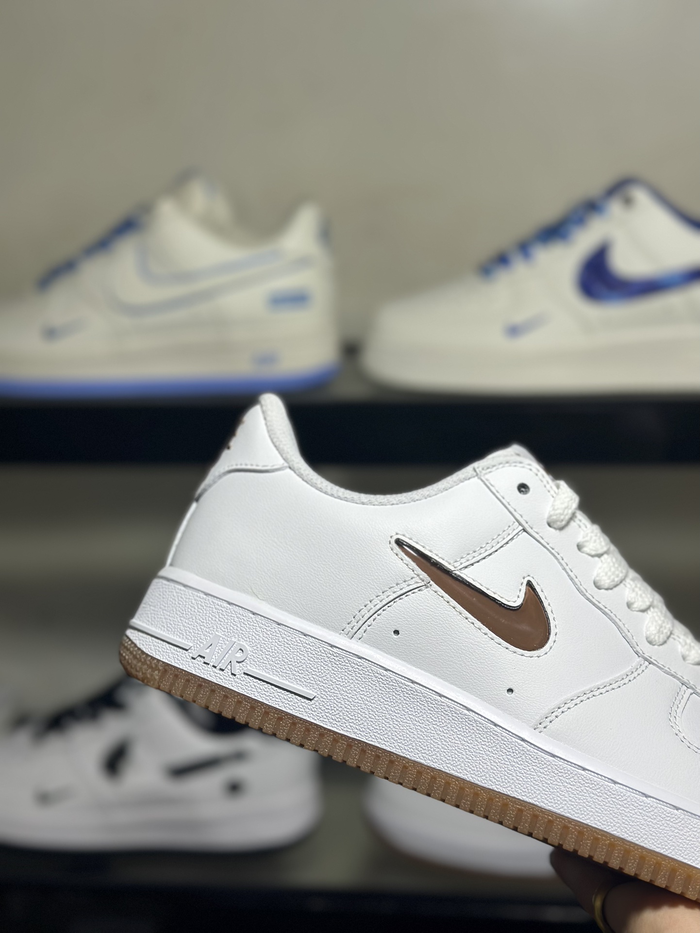 纯原级别NikeAirForce1Low卡其棕果冻勾空军一号低帮运动休闲板鞋原厂冲刀皮料切割干净无任何毛