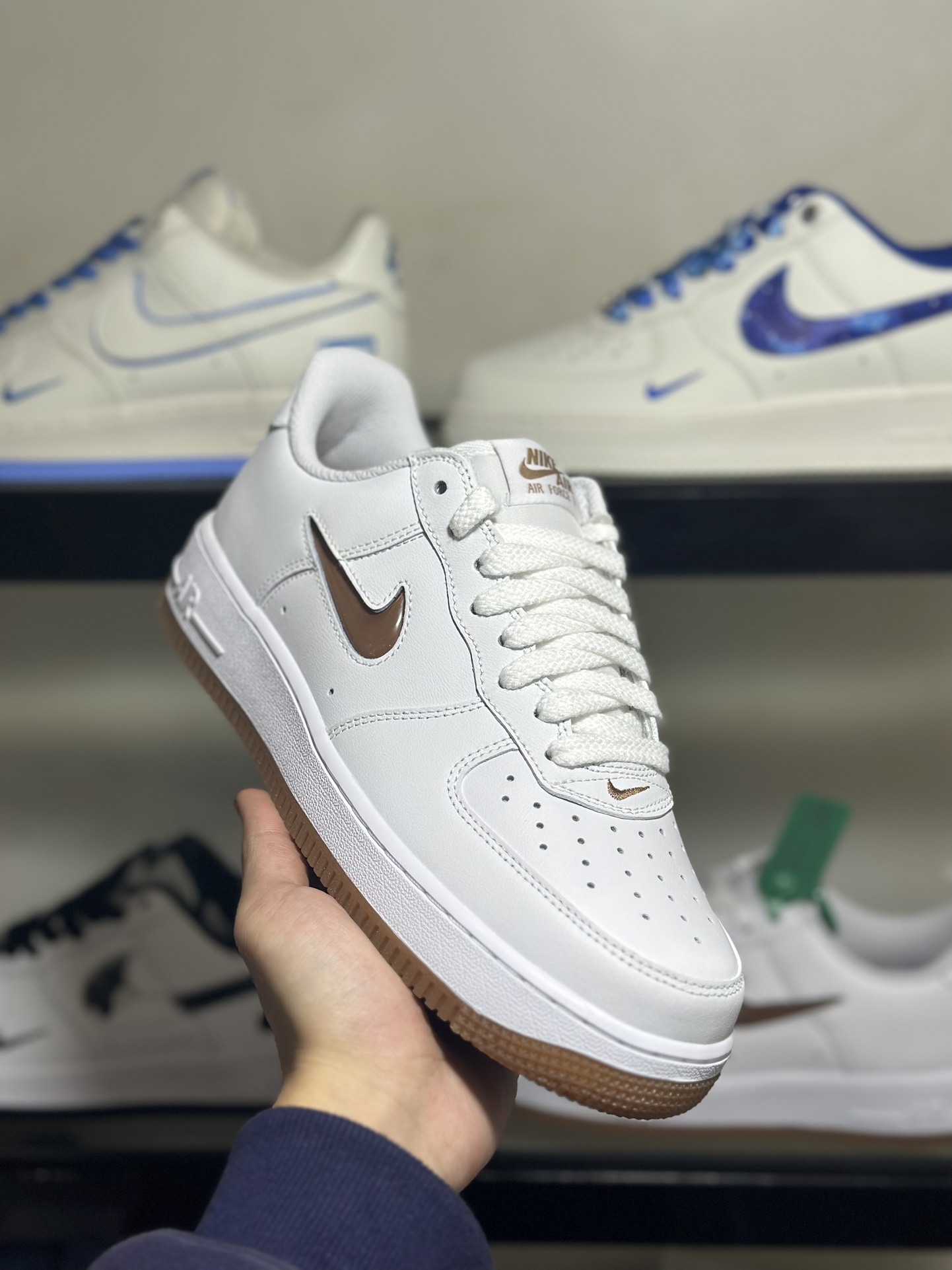 纯原级别NikeAirForce1Low卡其棕果冻勾空军一号低帮运动休闲板鞋原厂冲刀皮料切割干净无任何毛