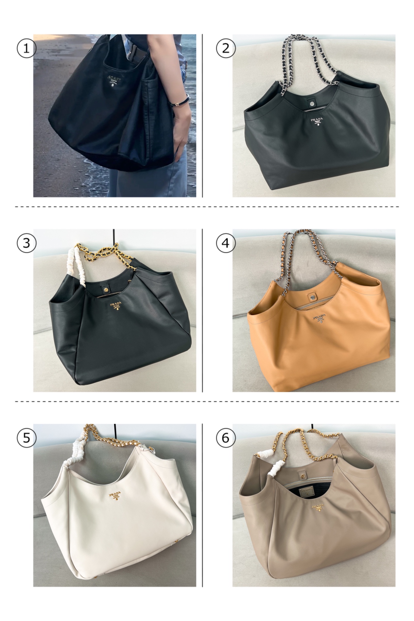 5Color! Prada new product launch Middle-aged series hobo bag official 1BA638