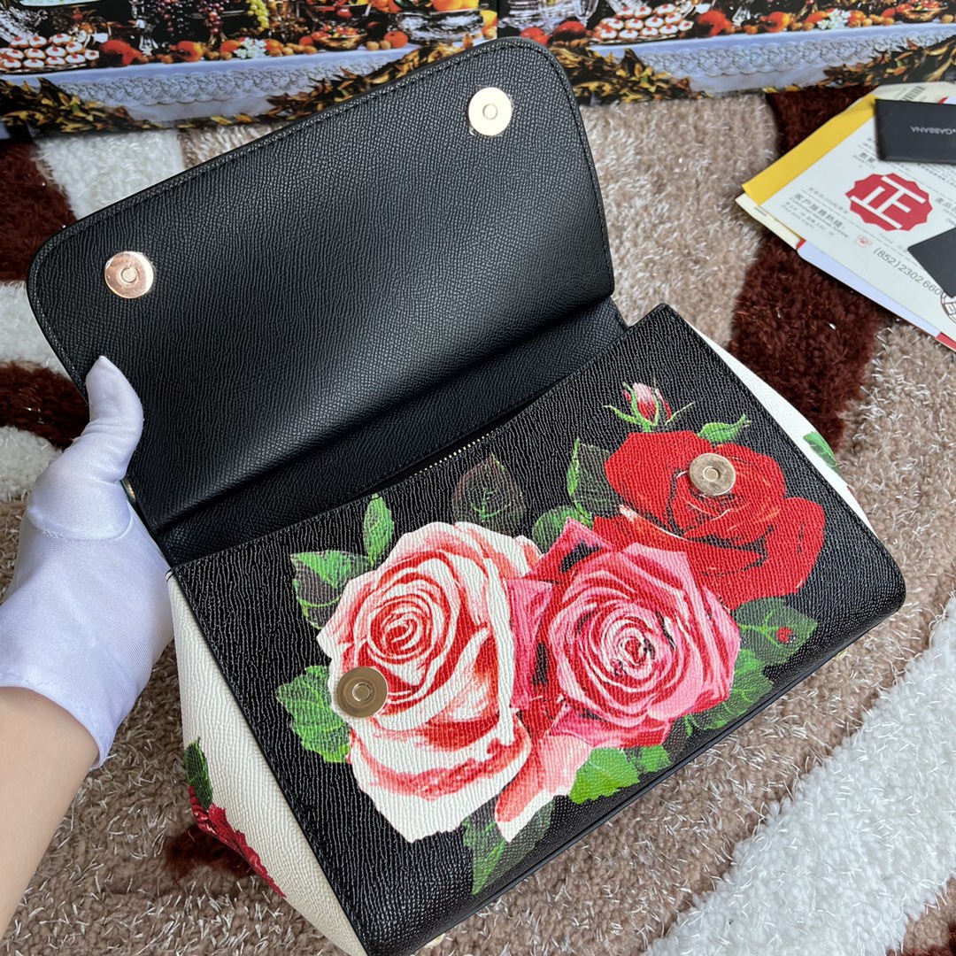 【Dolce & Gabbana 杜嘉班纳】牛皮印花 可斜挎/手提 带镜子 海外代购专用品 👜有范有气场💣全新包型 💋任