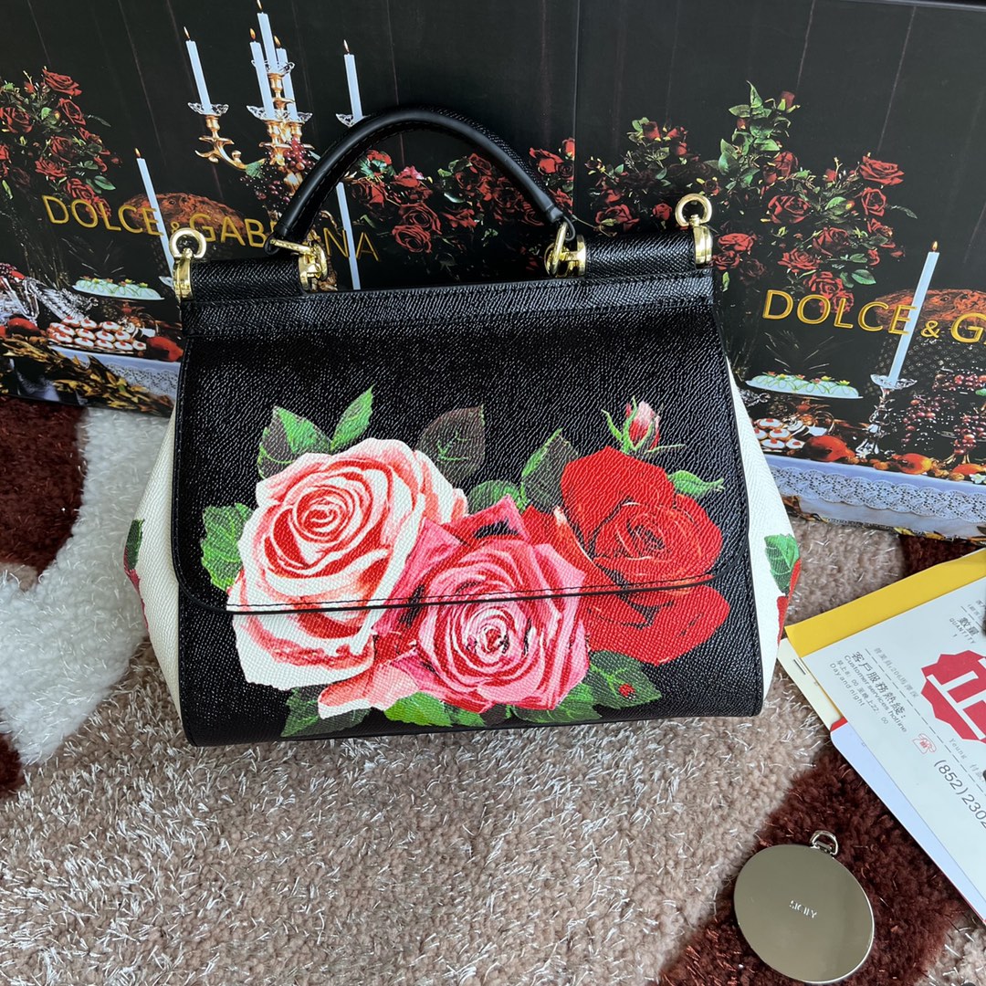【Dolce & Gabbana 杜嘉班纳】牛皮印花 可斜挎/手提 带镜子 海外代购专用品 👜有范有气场💣全新包型 💋任